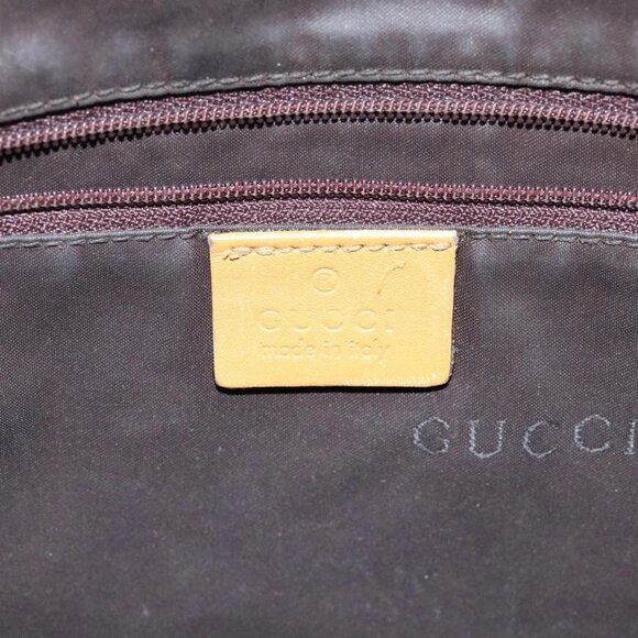 GUCCI GG Canvas Bamboo Sherry Line Hand Bag 2way Beige Red Auth 75306 - Picture 10 of 16